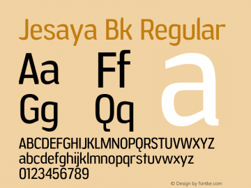 Jesaya Bk Regular Version 1.002 Font Sample