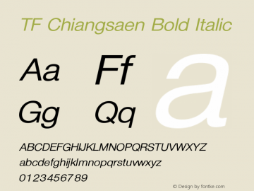 TF Chiangsaen Bold Italic Version 1.000图片样张
