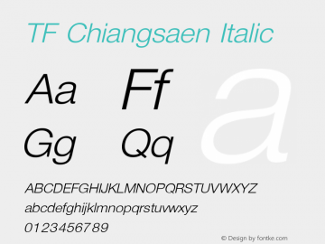 TF Chiangsaen Italic Version 1.000图片样张