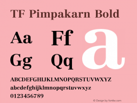 TF Pimpakarn Bold Version 1.004图片样张