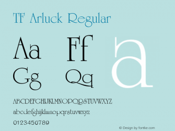 TF Arluck Regular Version 1.004图片样张