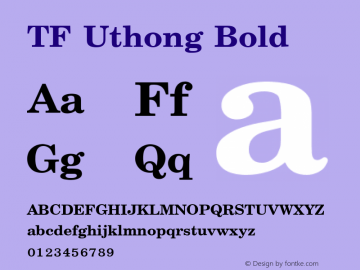 TF Uthong Bold Version 1.004 Font Sample