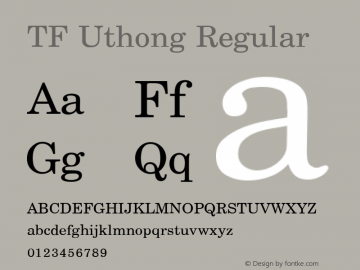 TF Uthong Regular Version 1.004 Font Sample