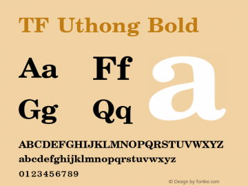 TF Uthong Bold Version 1.000 Font Sample