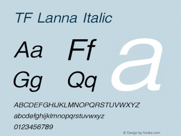 TF Lanna Italic Version 1.004图片样张