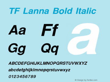 TF Lanna Bold Italic Version 1.000图片样张