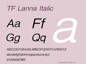 TF Lanna Italic Version 1.000图片样张