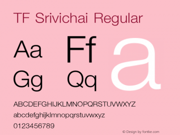 TF Srivichai Regular Version 1.000 Font Sample