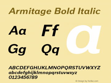 Armitage Bold Italic Version 1.000图片样张