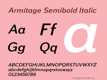 Armitage Semibold Italic Version 1.000图片样张