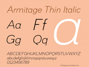 Armitage Thin Italic Version 1.000图片样张