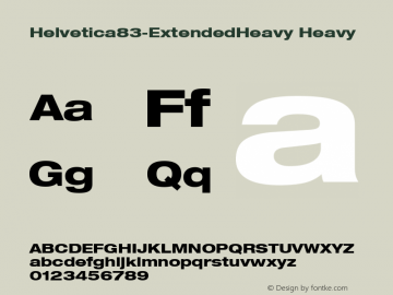 Helvetica83-ExtendedHeavy Heavy Version 1.00图片样张