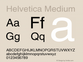 Helvetica Medium Version 001.006 Font Sample