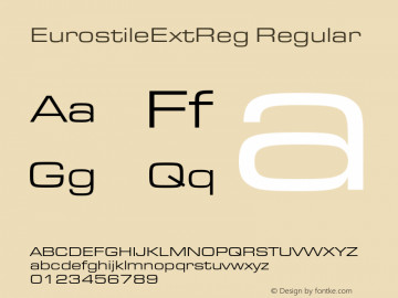 EurostileExtReg Regular Version 1.000;PS 1.10;hotconv 1.0.49 Font Sample