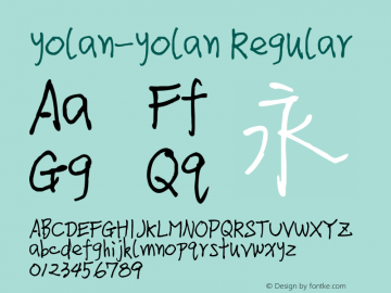 yolan-yolan Regular Version 5.00 February 20, 2010 Font Sample