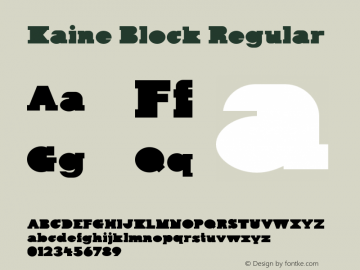 Kaine Block Regular 1.000 Font Sample