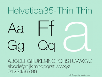 Helvetica35-Thin Thin Version 1.00图片样张
