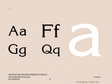 Karina Regular Unknown Font Sample