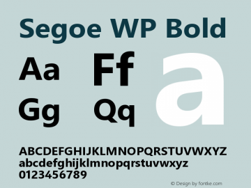 Segoe WP Bold Version 1.00 build 100 Font Sample