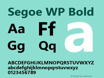 Segoe WP Bold Version 1.01 Font Sample