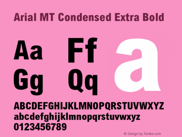 Arial MT Condensed Extra Bold 001.003 Font Sample