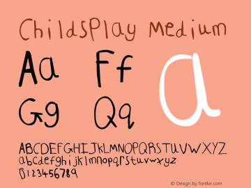 ChildsPlay Medium Version 001.000 Font Sample