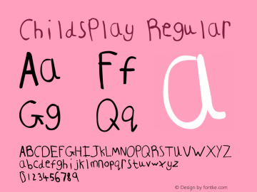 ChildsPlay Regular OTF 1.000;PS 001.000;Core 1.0.29 Font Sample