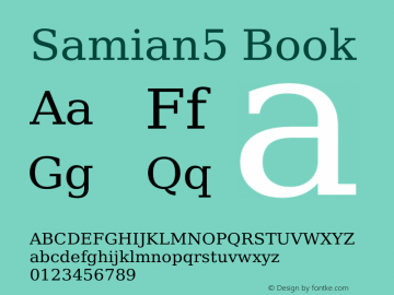 Samian5 Book Version 2.27 Font Sample