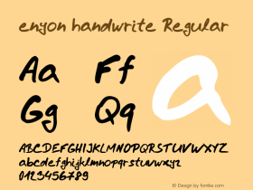 enyon handwrite Regular Version 001.000 Font Sample