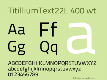 TitilliumText22L 400 wt 1.000 Font Sample