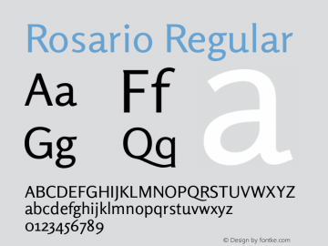 Rosario Regular Version 1.002 Font Sample