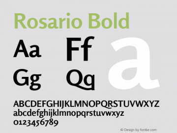 Rosario Bold 001.000 Font Sample