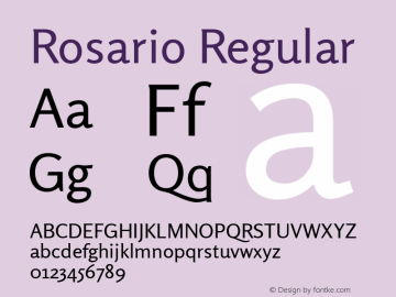 Rosario Regular Version 1.003 Font Sample