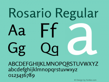 Rosario Regular Version 1.002 Font Sample