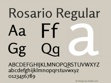 Rosario Regular Version 1.002 Font Sample