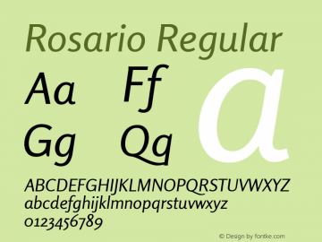 Rosario Regular Version 1.002 Font Sample