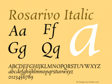 Rosarivo Italic Version 1.003图片样张