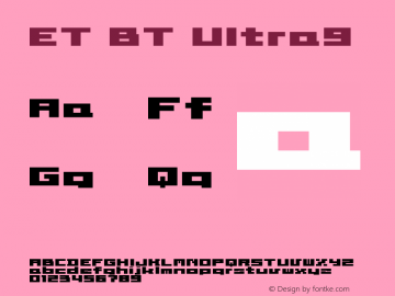 ET BT Ultra9 Macromedia Fon?ographer 4.1J 99.12.15 Font Sample