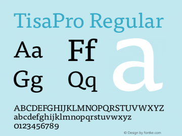 TisaPro Regular 001.001 Font Sample