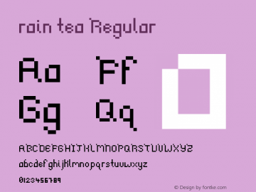 rain tea Regular Version 1.0 Font Sample