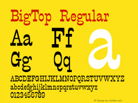 BigTop Regular v1.00 Font Sample