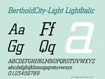 BertholdCity-Light LightItalic Version 1.00图片样张