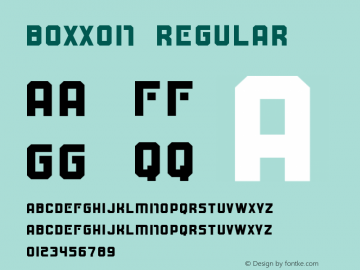 Boxxon Regular Version 1.000 Font Sample