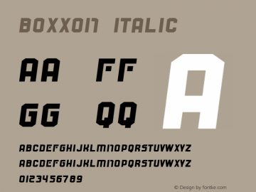 Boxxon Italic Version 1.000 Font Sample