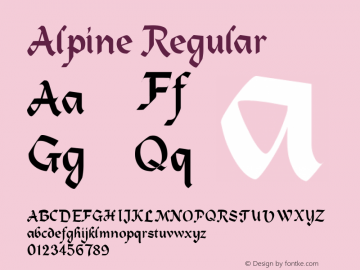 Alpine Regular Converted from C:\TTFONTS\ALPINE.TF1 by ALLTYPE图片样张