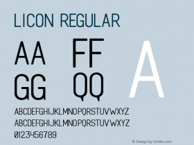 Licon Regular Version 1.000 Font Sample