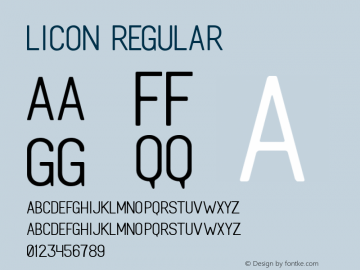 Licon Regular Version 1.000 Font Sample