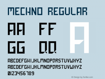 Mechno Regular Version 1.000 Font Sample