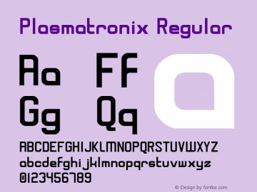 Plasmatronix Regular Version 1.000 Font Sample