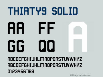 Thirty9 Solid Version 1.000 Font Sample